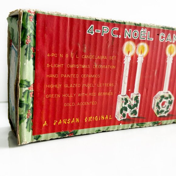 Vintage Christmas NOEL Candle Holders Made in Japan - Picture 8 of 9